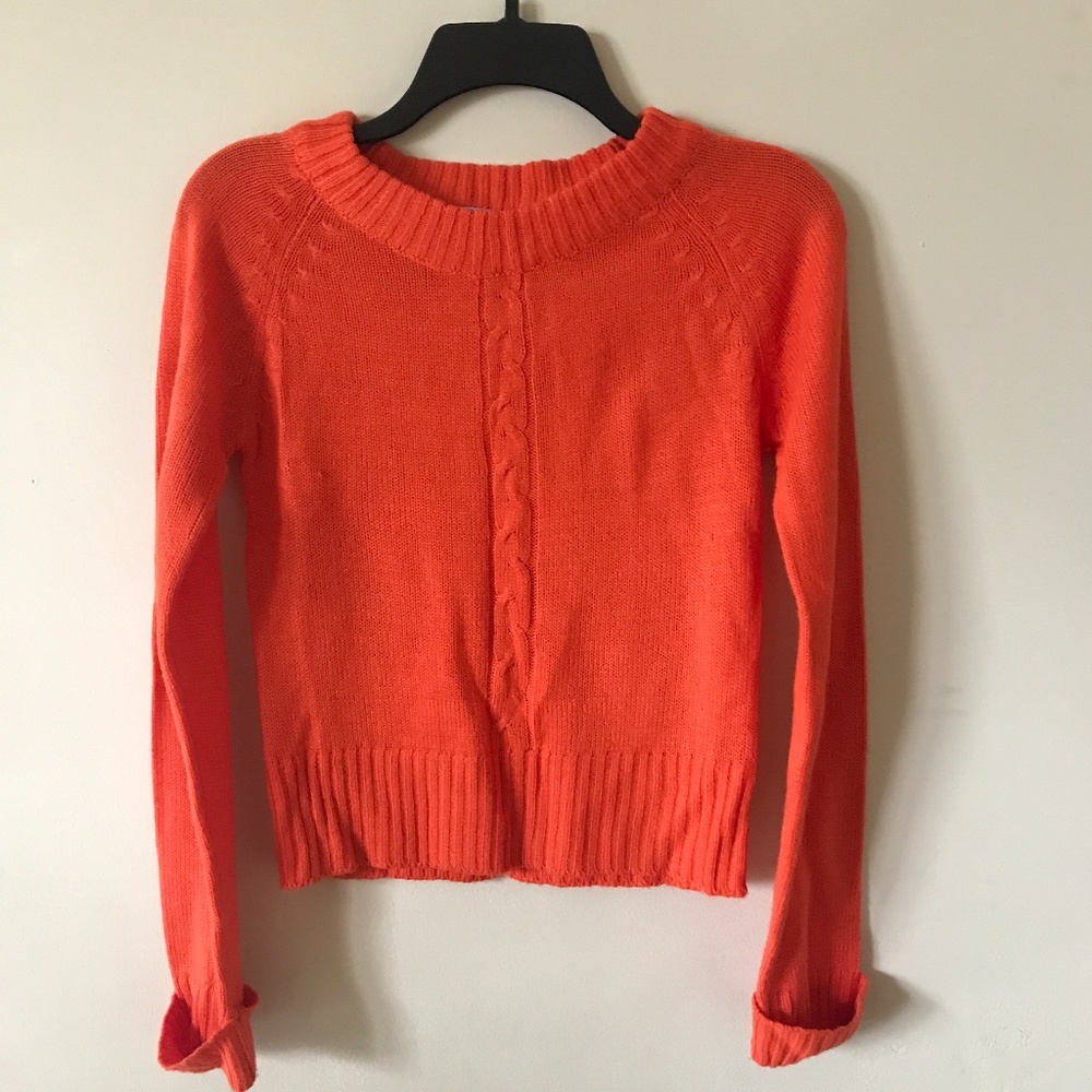 Blue Heart Orange Knit Sweater. Girls. Size 14